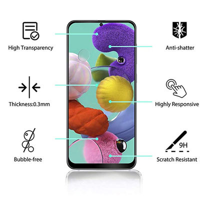 Galaxy A71 Skärmskydd 2.5D Ram 9H 0,3mm HD-Clear