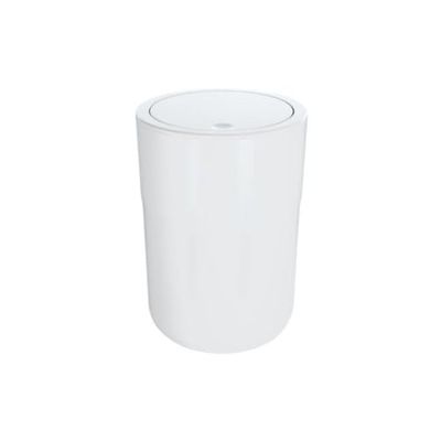 Spirella Design Poubelle à Couvercle pivotant Cocco avec Anneau pour Fixer Les Sacs Poubelle Salle de Bains 5 litres Poubelle à cosmétiques Récipient à ordures (ØxH): 19 x 26 cm Blanc