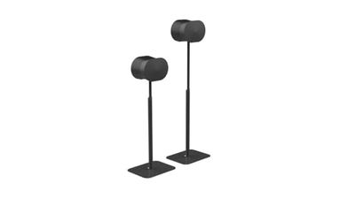 Flexson Essentials - Soportes de suelo ajustables para Sonos Era 300, paquete doble en negro
