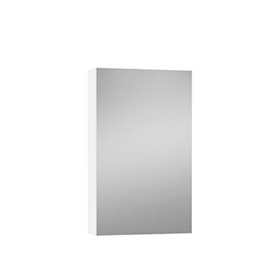 Baikal Mobile Camerino con specchio, armadio ausiliario da bagno multiuso, opzione con o senza luce LED. Mobile da parete di facile applicazione. Armadio MONTATO Camerino 48 cm Bianco