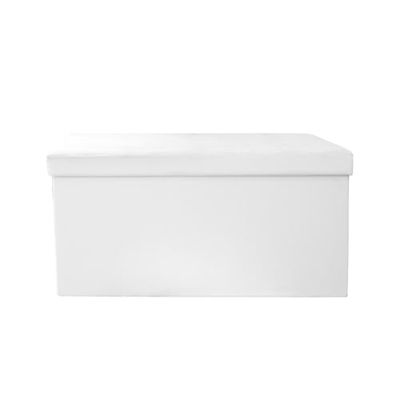 THE HOME DECO FACTORY HD3406 Coffre Banc Pliable PU Blanc M2 Polyuréthane 76 x 37,5 x 37,5 cm