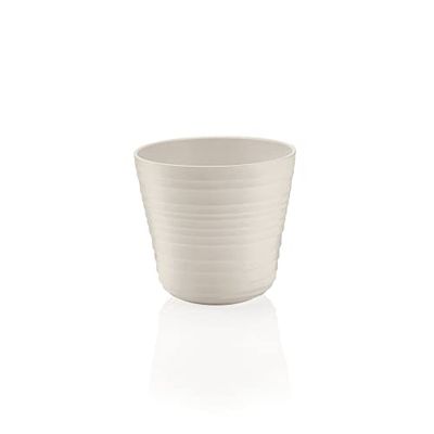 Guzzini - Tierra, Porte-Pot Simple en Plastique recyclé - Blanc Lait, Ø 12,8 x h12 cm | 1 l - 196200156