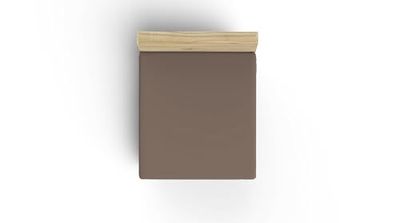 Premium Ranforce King Fitted Sheet (160 x 200 + 30 cm), 100% Cotton, 117 g/m², Elegant Brown Colour, Soft, Durable, Perfect for Cosy Bedrooms