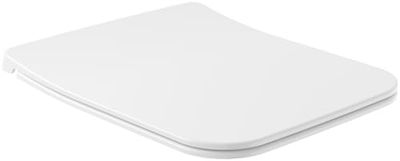 Abattant WC Villeroy & Boch Venticello SlimSeat, amovible avec fermeture automatique, en plastique thermodurcissable incassable, pièce de rechange originale, Design sandwich slim, carré, blanc