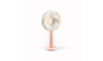 QUSHINI, Ventilateur de Table avec Batterie Rechargeable, Ventilateur Portable Silencieux, Ventilateur de Bureau à 3 Vitesses, Idéal pour le Bureau, le Salon ou la Chambre à Coucher, Couleur Rose