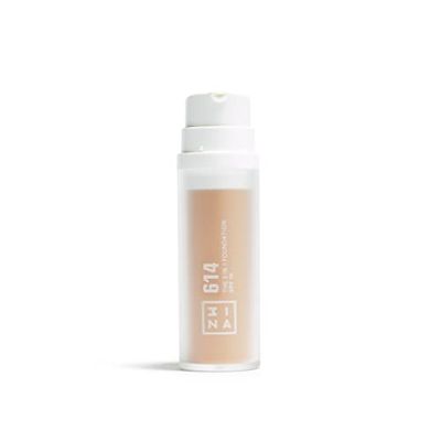 3INA MAKEUP - The 3 in 1 Foundation 614 - Nudo chiaro Fondotinta con Sottotono Neutro- Primer Correttore e Fondotinta Coprente Professionale con SPF 15 e Vitamina C - Vegan - Cruelty Free