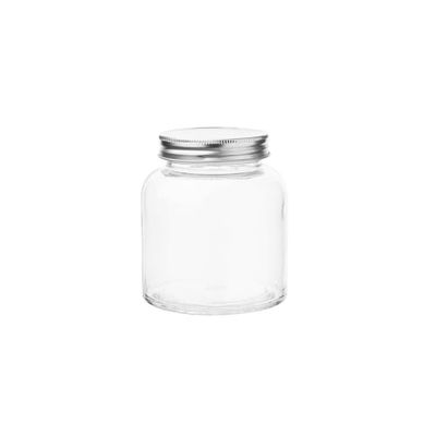 VOGUE CP083 - Tarro de cristal con tapa de acero inoxidable, 86 mm de diámetro x 130 mm de alto, 550 ml, 20 oz.