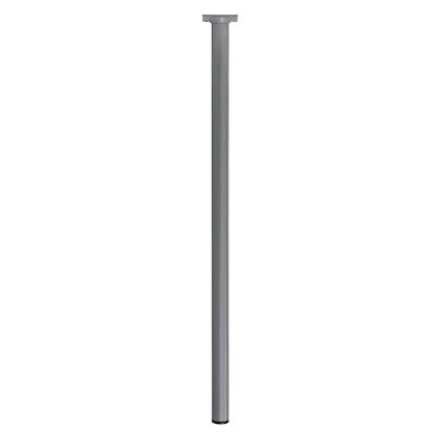 Amig - Pata Redonda para Mueble - Mod. 4 - Ø30 x 700 mm - con Tornillo de Regulación - Atornillable por 4 Puntos - Resiste hasta 15 Kg/Pata - Acero Plateado