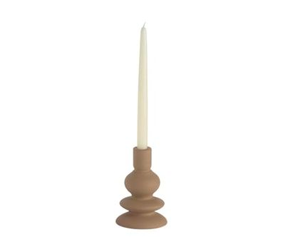 CANDELABRO CERÁMICA MARRÓN 11X16CM