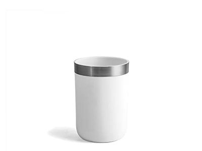 H&H Verre de Salle de Bain en Plastique, Couleur Blanche, 11 cm
