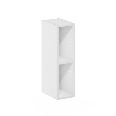 Furinno Fulda 2-nivås platsbesparande förvaringshylla bokhylla, 15 cm bredd, vit