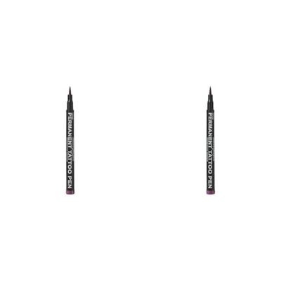 Stargazer Semi-Permanent Vegan Tattoo Pen 7. Up To 24 Hour Strong Purple Colour For Skin Art With A Fine Line Nib. (Pack of 2)