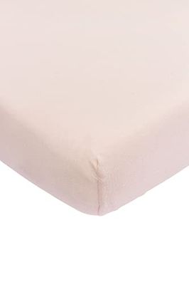 Meyco Baby Uni hoeslaken voor het kinderbed (bedlaken met zachte jersey-kwaliteit, van 100% katoen, perfecte pasvorm door elastiek rondom, ademend, afmetingen: 60 x 120 cm), soft pink
