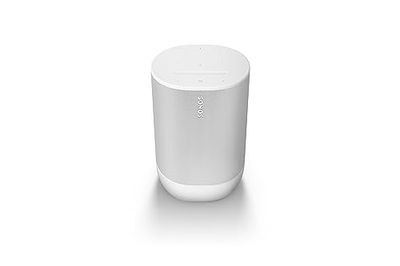 Sonos Move 2 | Speaker portatile wireless con Wi-Fi, Bluetooth, Amazon Alexa, 24 ore di autonomia della batteria, base di ricarica wireless - Bianco