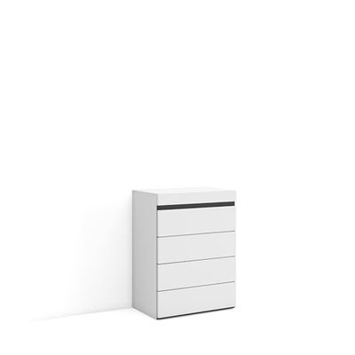 Skraut Home | Cassettiera | Mobile Armadio con cassetti | 57x75x35 cm | Camera da letto, stanza | Con Stoccaggio | Stile moderno | Bianco e nero