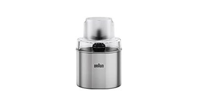Braun Accessorio Macina Caffè Macina Spezie MQS270SI Adatto per Minipimer MultiQuick serie MQ7X, MQ7WH, MQ9 con Sistema Easy Click Plus, Tecnologia Tedesca, Ciotola e lame in Acciaio inox