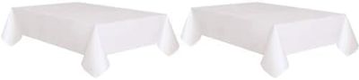 Unique Party 50180 - Plastic Lined White Paper Tablecloth, 9ft x 4.5ft (Pack of 2)