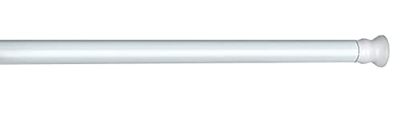 WENKO Barra para cortina de banho telescópica 28 mm, cromada 110 - 245 cm, variável, Ø 2,8 cm, alumínio, 2,8 x 2,8 cm, branco