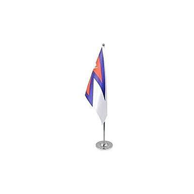 AZ FLAG - Drapeau De Table Népal Prestige - Drapeau Népalais De Bureau En Satin Avec Hampe De 30cm Et Socle En Métal - 22x15 cm
