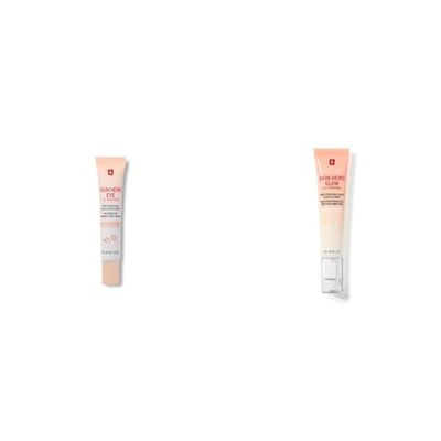 Erborian - Skin Hero Eye & Glow, Perfecteur Yeux & Peau Non Teinté avec Soin Anti-Fatigue Anti-Cernes + Booster d’Éclat Revitalisant en 7 Jours - Texture Légère- Cosmétique Coréen - 10 ml + 40 ml