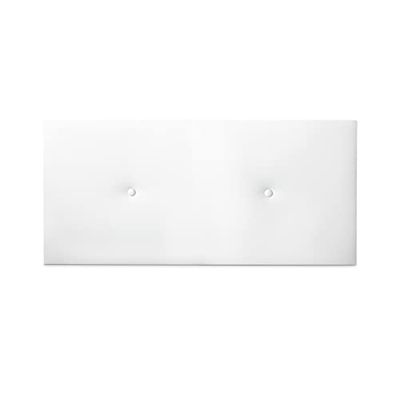 Duérmete Online Cabecero Premium Acolchado Modelo Milán | Tapizado en Polipiel de Alta Gama-Incluye Herrajes y Tornillería, Madera, Blanco, 115 x 60 cm (Cama 105)