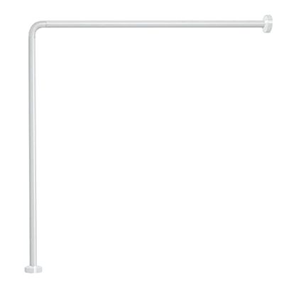 Gedy Cadre rideau d'angle blanc, dimensions : 80 x 80 cm, longueurs de tubes sont refilables, convient aux rideaux larges de 180 cm à 240 cm, tringle de douche en acier, design R&S, 2 ans de garantie,