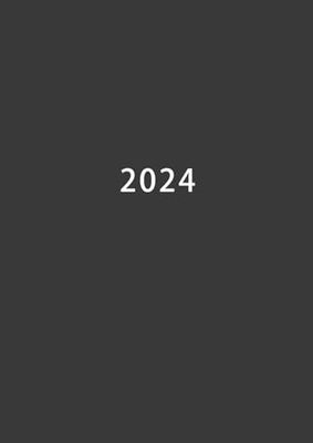 2024: Agenda Journalier 1 Page Par Jour | Grand Format A4 21 x 29,7 cm | Planificateur Professionnel Avec Horaire | Vue quotidienne, hebdomadaire, ... annuelle | Daily Planner Timer | Gris Simple