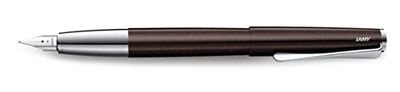 Lamy Studio Premium Fountain Pen 069 Stainless Steel in Shiny Lacquer Finish and Polished Steel Nib Size M Propeller-shaped Clip Including Ink Cartridge T 10 Blue