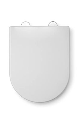 Croydex Telese Stick Tight Polypropylene Toilet Seat, White, Soft Close, Antibacterial, Quick Release for Easy Cleaning