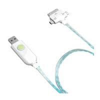 Kentron Smart Light Cable, 3-in-1 kabel, 30 pins/micro USB/mini USB voor opladen en synchroniseren, wit