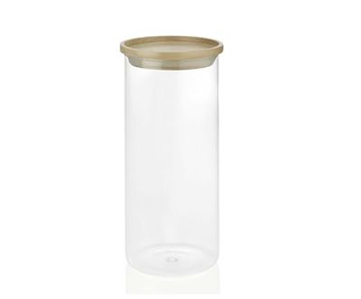 BOTE VIDRIO/MADERA Ø9,5X23CM