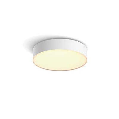 Philips Hue White Ambiance Enrave, Plafoniera Smart, Piccola, Bluetooh, Controllo Vocale 9.6 W, Telecomando Dimmer Switch Inlcuso, Bianco