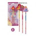 Disney - Pennen met rubber, prinses, 3 stuks