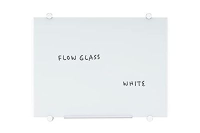 Bi-Office Lavagna In Vetro Flow Cancellabile A Secco, Non-Magnetica, Colore Bianca, 90x60