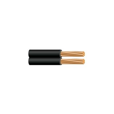 Brightium Câble parallèle noir 2 x 0,75 pour les connexions électriques, idéal pour les circuits, la distribution d'énergie et les projets de bricolage.