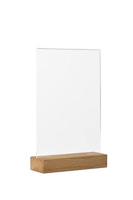 Europel Sign Holder A5 Portrait, durable FSC certified oakwood base, Double Sided presentation, for Restaurant, Hotel, Conference, Menu Holder, Food Truck, Counter