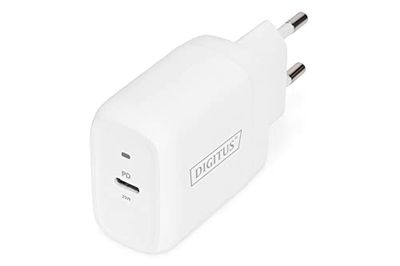 DIGITUS Cargador Universal 20 W - 1 Puerto USB-C - Cargador rápido Power Delivery (PD 3.0) - para iPhone, iPad, Samsung Galaxy, Pixel, Xiaomi, Motorola, Huawei - Indicador LED de Carga - Blanco
