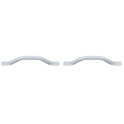 Aidapt White Safety Outdoor Indoor 15" (382 50mm) Easy Grip Coated Steel Grab Bar Rail Support Aid (Pack of 2)