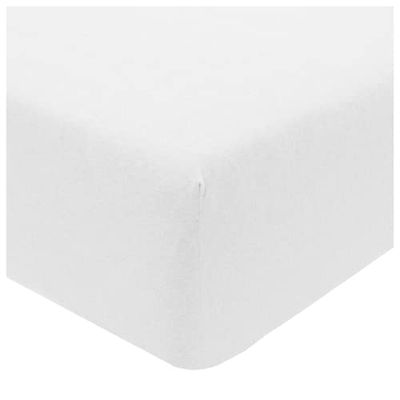 Sleepdown Jersey melange vitt formsytt lakan varmt mysigt lättskött enkel garnfärgat lakan sängkläder - enkel (90 cm x 190 cm)