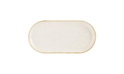 Stalwart 118132OA Oatmeal Narrow Oval Plate, 32 cm x 20 cm/12.5" x 8'' (Pack of 6)