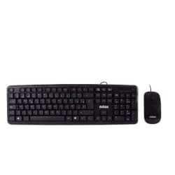 Nilox, Tastiera e Mouse Con Filo, Dimensioni Compatte, Mouse Piatto 1000 DPI e 3 Tasti, Tastiera PC con Layout Italiano, Compatibili con Mac e Windows, Colore Nero