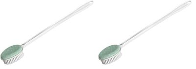 Helping Hand Company Long Handled Foot Scrub Brush with Pumice Stone. Bath and Shower Scrubber. Hard Skin Scrubber and Exfoliating Foot Stone. 21" / 53cm Bendable Long Handled Sponge for Disabled