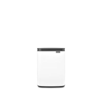 Brabantia - Poubelle de 4L - Petite & élégante - Ouverture facile et couvercle à fermeture souple - Hygiénique et peu encombrante - Fixation murale - pour salle de bain, toilettes, chambre - White
