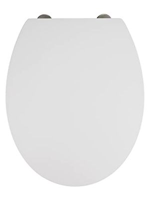 WENKO Toilet seat Mora in white, Duroplast, 37 x 44.5 x 10 cm