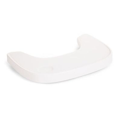 CHILDHOME, Ripiano per Seggiolone Evolu 2, Regolabile in Profondità, Facile da Installare, con Tappetino in Silicone, Antiscivolo, Facile da Pulire, Colore Bianco