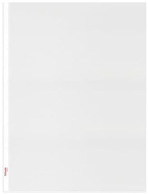 Esselte Quality Plastic Punched Pocket A3 Portrait, Clear Matt Finish, Top Open, 85 Micron Polypropylene, Box of 50, 55231