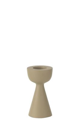 J-Line Candle Holder Cone Aluminum Ivory Small