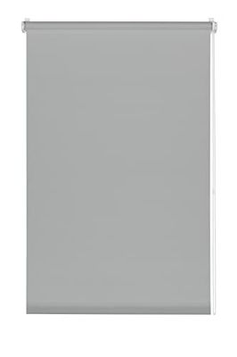 Deco Company Clamping Blind, Opaque, Translucent, Light Protection, Anti-Glare, Roller Blind for Windows, No Drilling, Polyester, Light Grey, 75 x 150 cm
