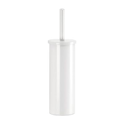 G-Flip Brosse WC d'appui avec touffe en Poils, fabriqué en Acier Inoxydable Peint Blanc