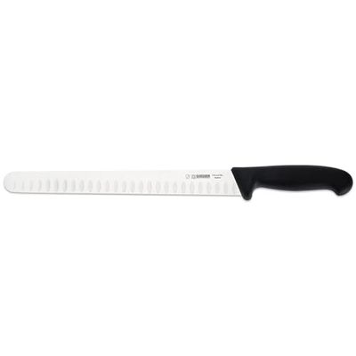 Giesser depuis 1776 - fabriqué en Allemagne - Couteau à jambon noir, Basic Black, lame 28 cm, longues coquilles Saint-Jacques, antidérapant, couteau à saucisse tranchant passant au lave-vaisselle, inoxydable